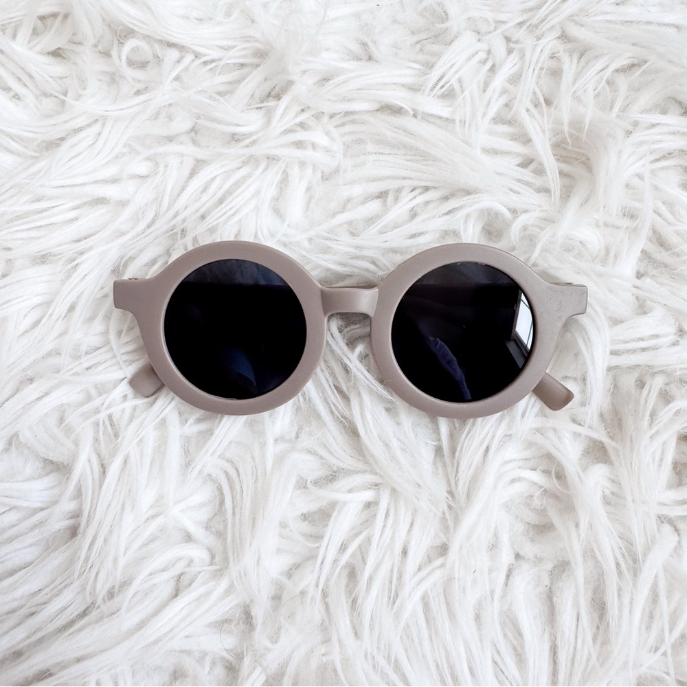 NWT Baby Toddler Round Taupe Sunglasses Dark Lenses